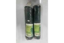 2 x Rolls Of Easy Gardening Hexagonal Plastic Coated Wire