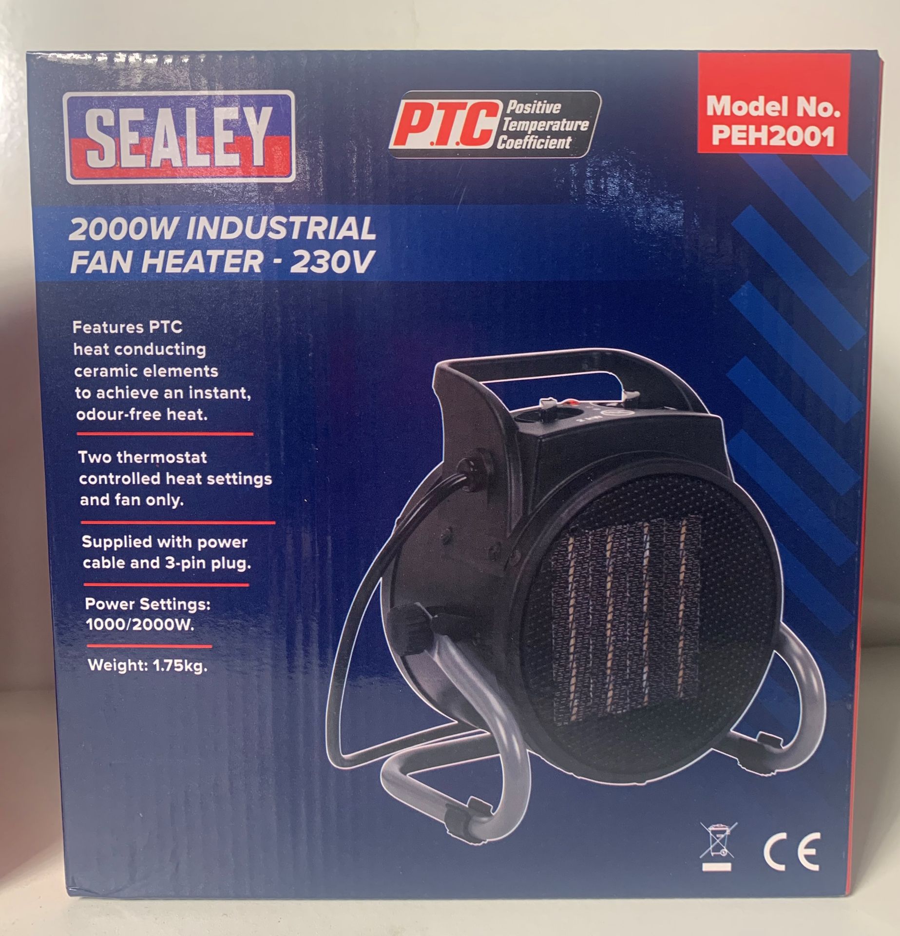 2 x Sealey PEH2001 Industrial Fan Heaters - Image 2 of 3