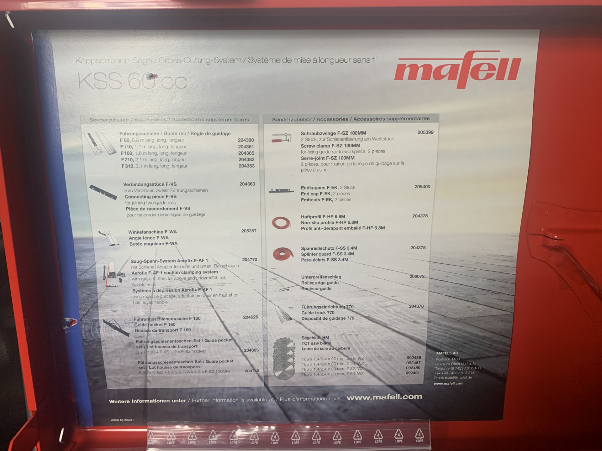 Mafell KSS60CC Cross-Cutting Circular Saw - Image 3 of 3