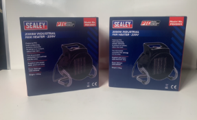 2 x Sealey PEH2001 Industrial Fan Heaters