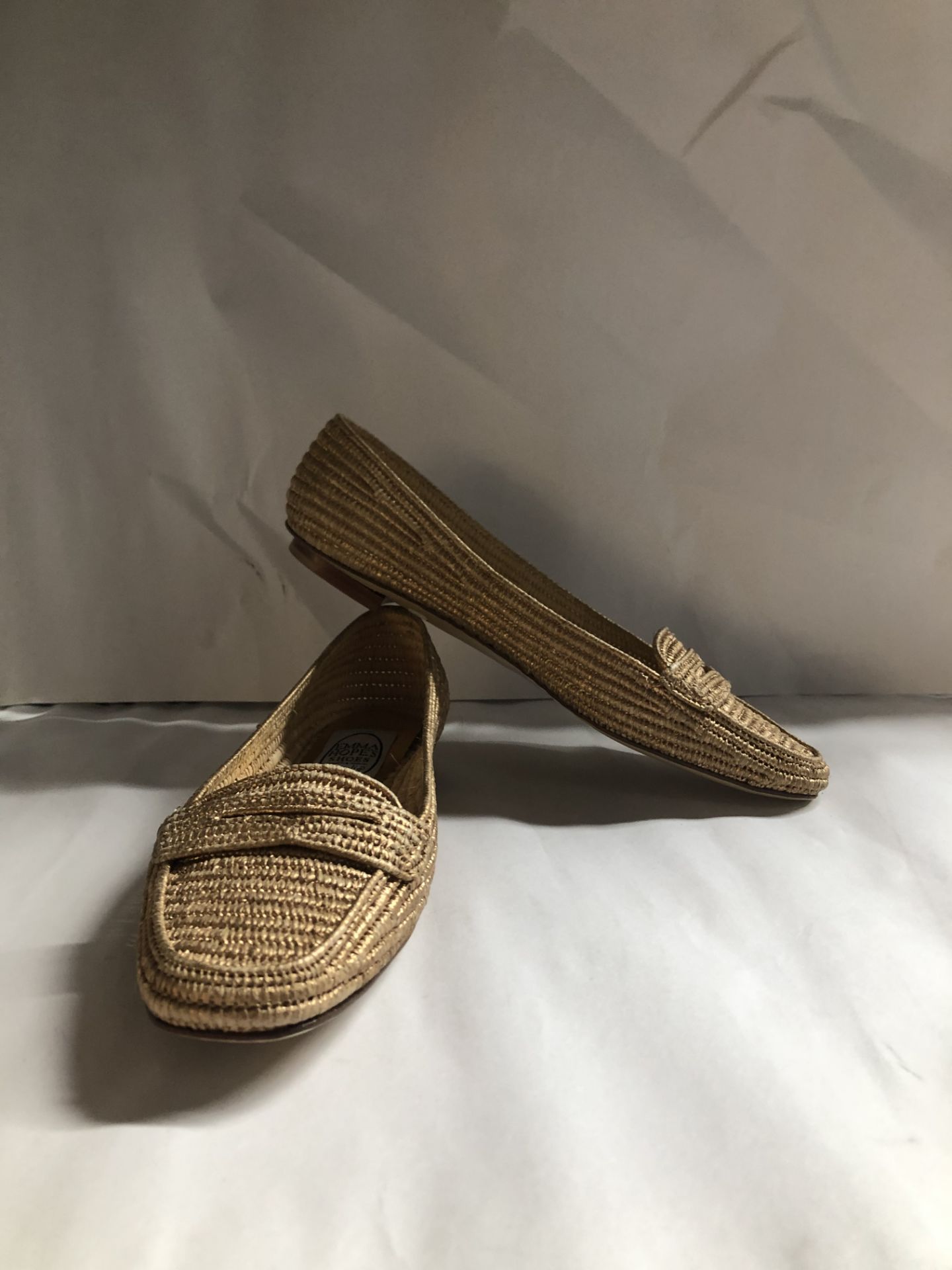 Emma Hope's Raffia-Gold Shoes. EU 40 RRP £290.00