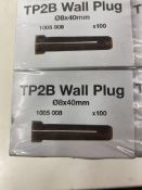 6 x Boxes Of Thorsman TP2 Wall Plug ( 100 per Box )