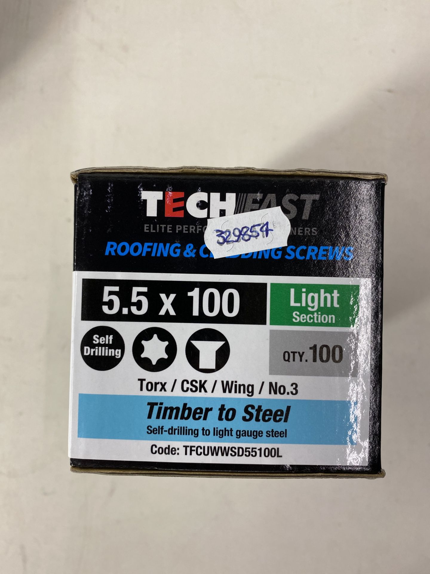 4 x Forgefix Tfc55100l TechFast Timber to Steel Csk/wing Screw No.3 Tip 5.5 X 100mm