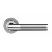 5 x Pairs of Karcher Design Door handle Rio Steel ER34-OS73 stainless steel matt/polished on rosette