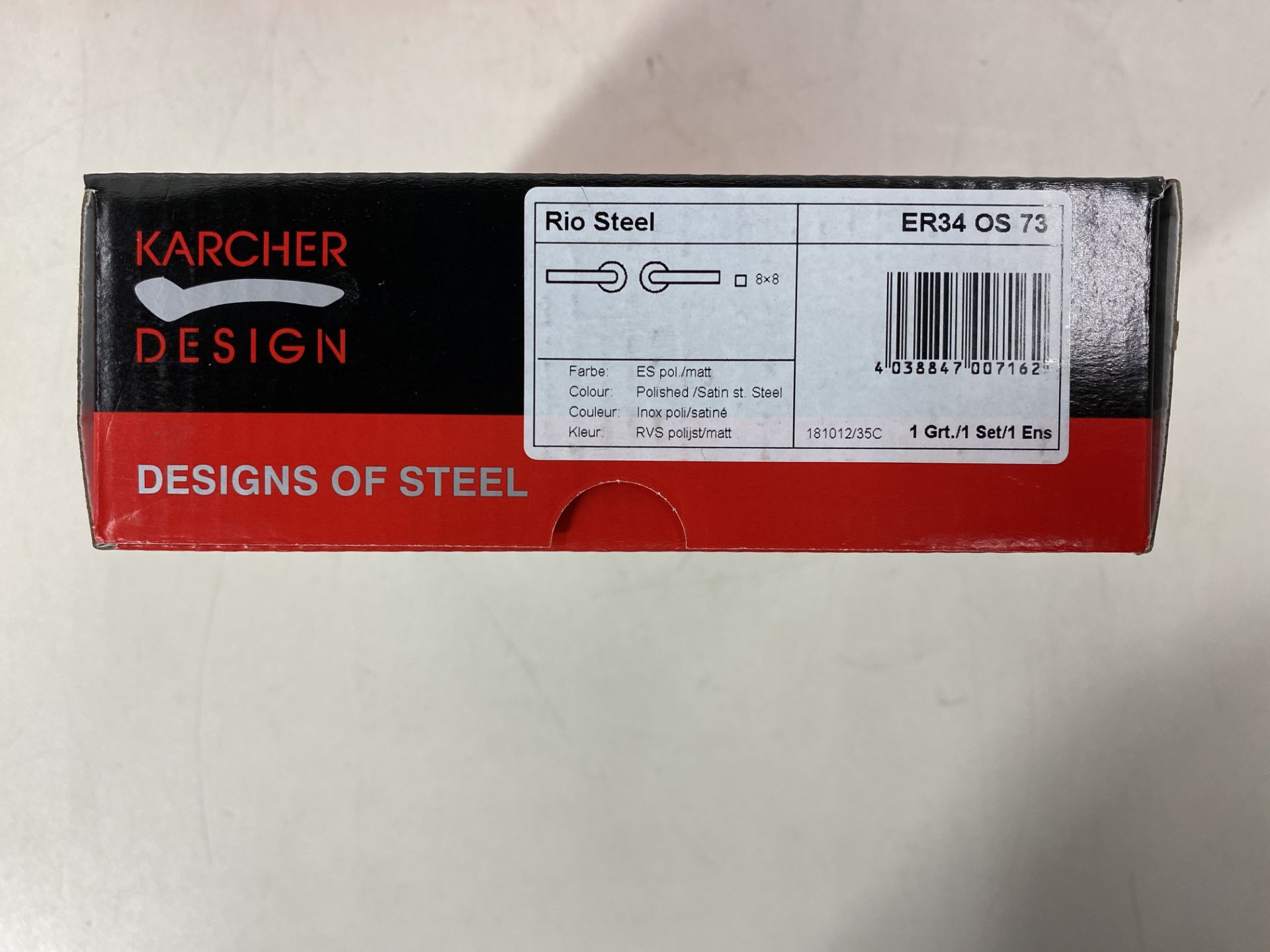 5 x Pairs of Karcher Design Door handle Rio Steel ER34-OS73 stainless steel matt/polished on rosette - Image 2 of 3