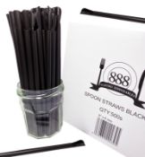 2 x Boxes of Black Spoon Straws by 888 Gastro Disposables | DSP38