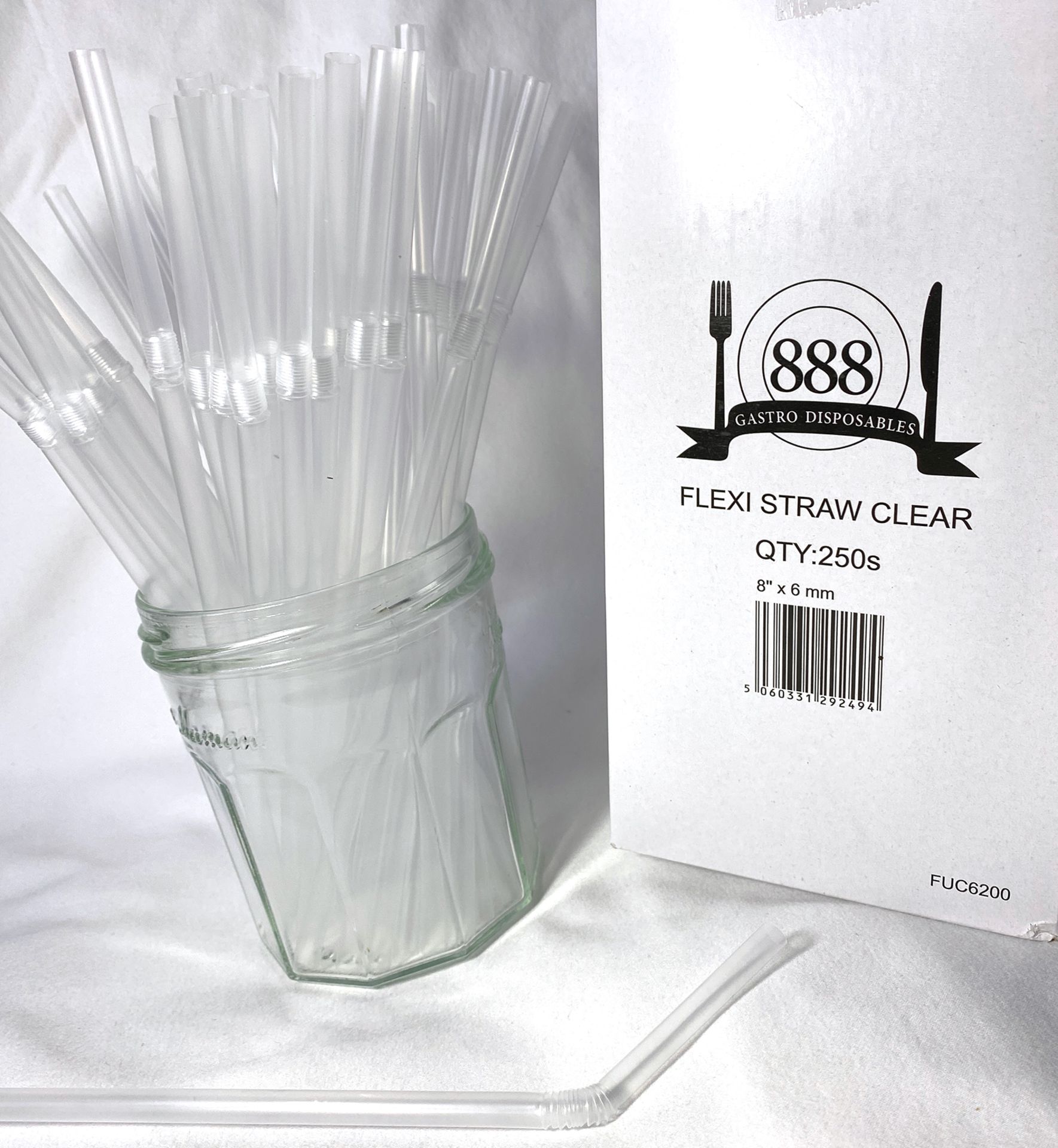 3 x Boxes of Clear Flexi Straws by 888 Gastro Disposables | DSP32