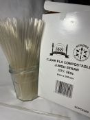 3 x Boxes of Clear PLA Compostable Jumbo Straws by 888 Gastro Disposables | DSP59