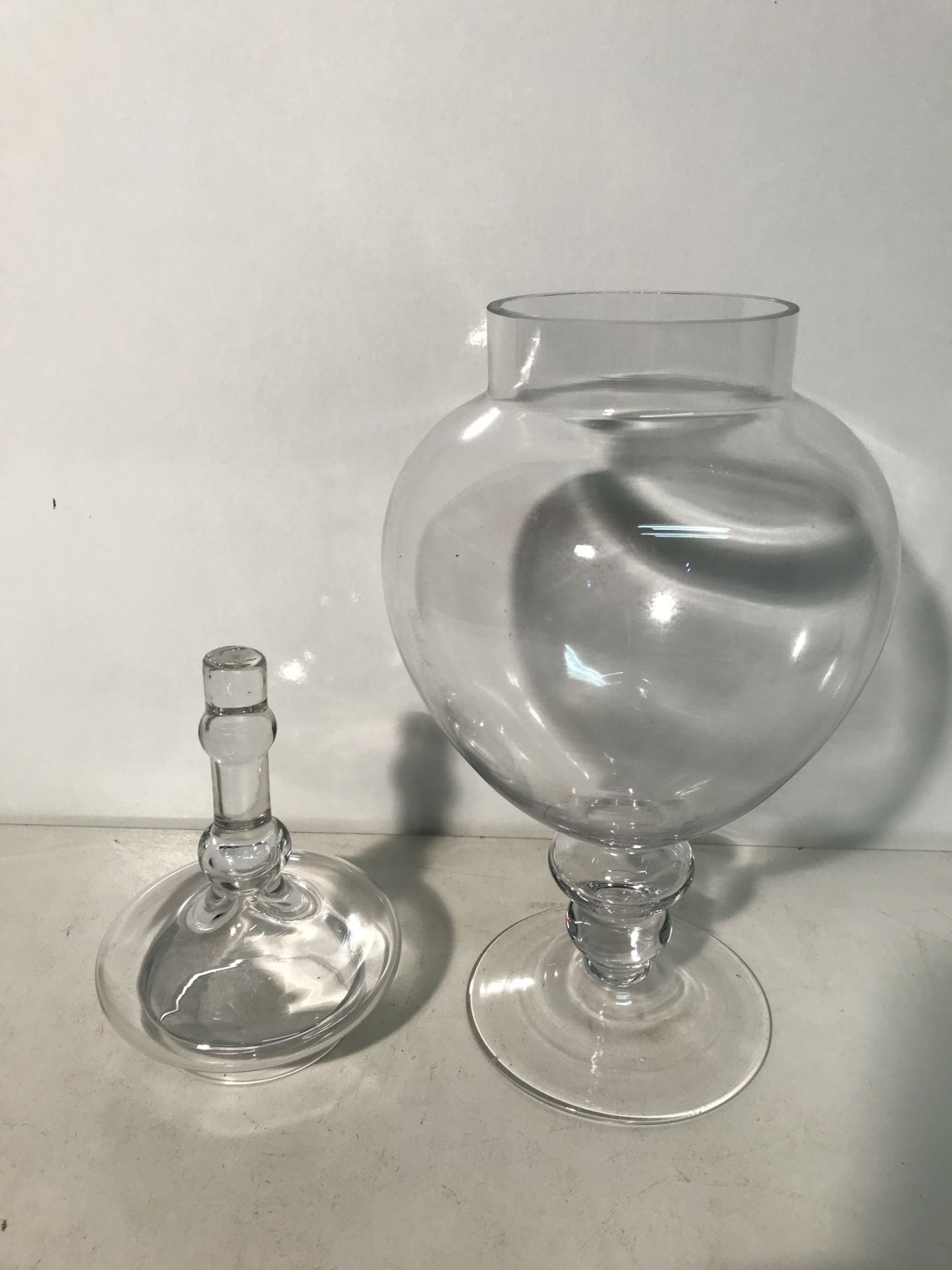 Large Glass Bon Bon Jar with Lid - Image 2 of 3