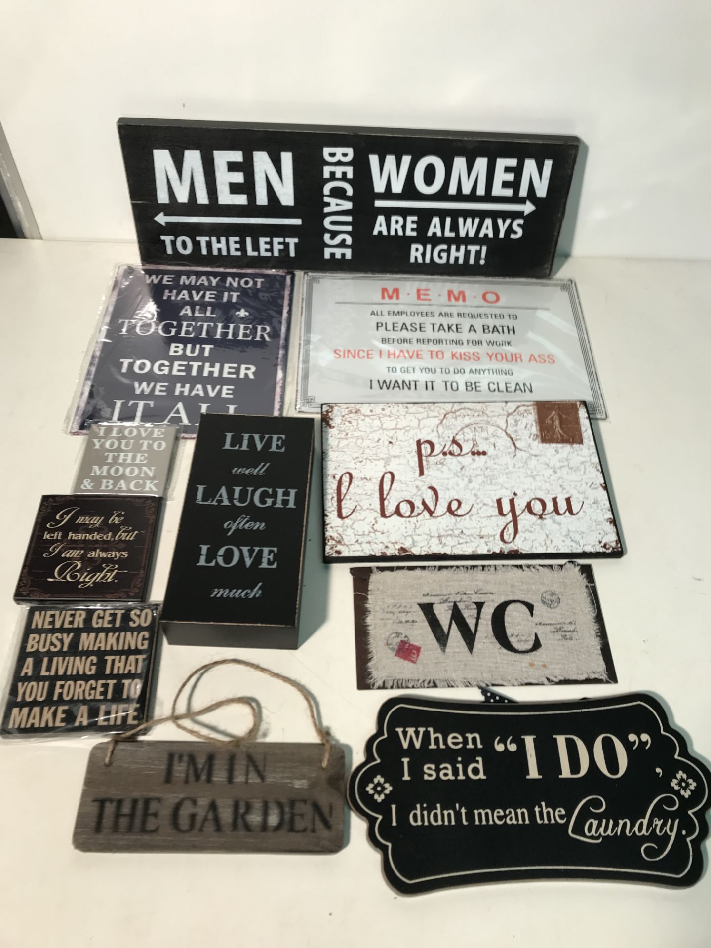 Approx 50 x Various Hanging Signs | See photographs for designs