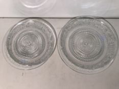 6 x Decorative Glass Cake Plate Sets