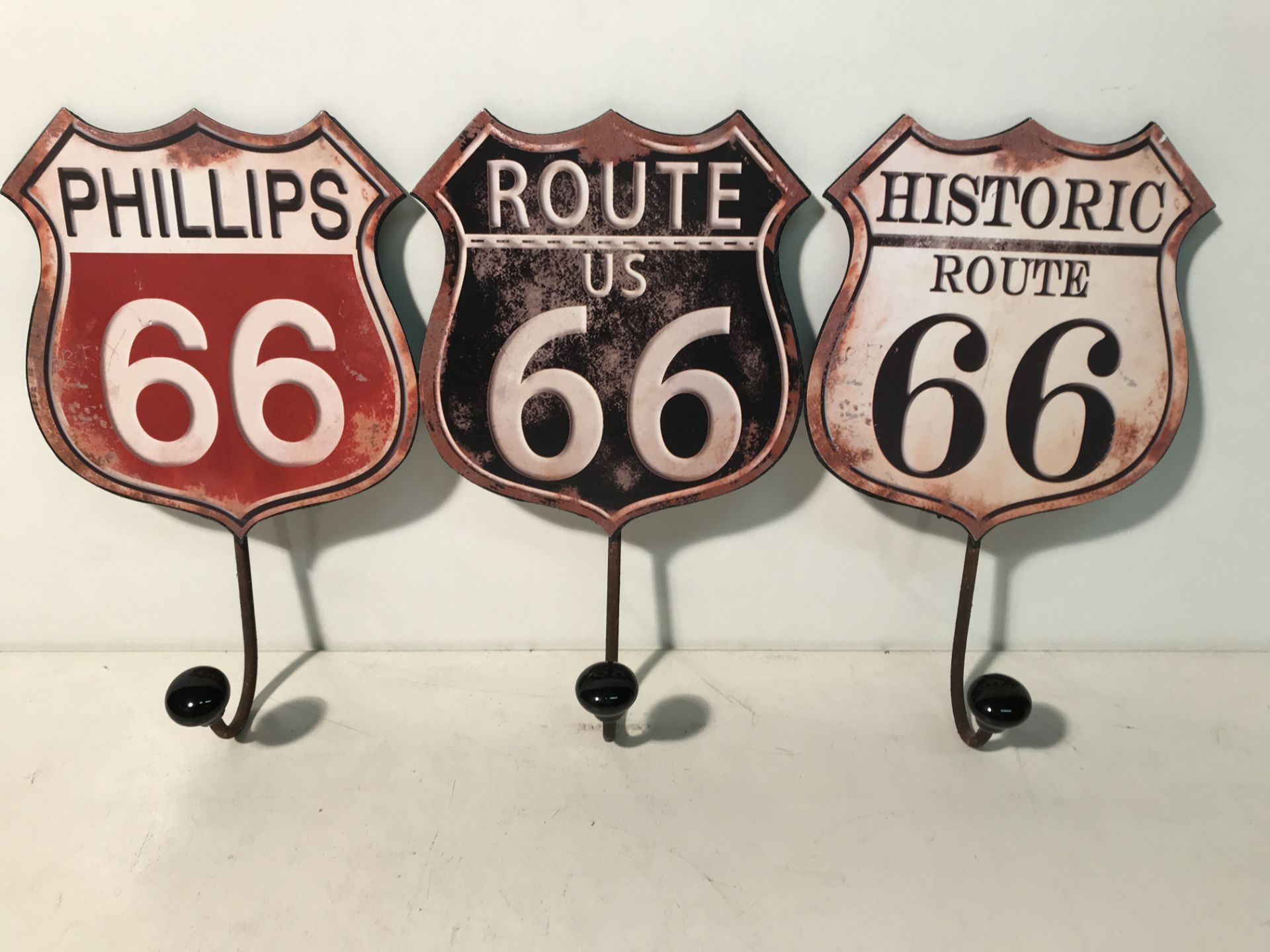 4 x Route 66 Coat Hook Hangers