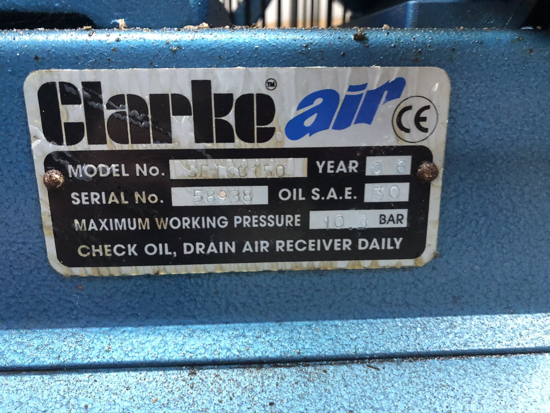 ClarkeAir SE16C150 Air Compressor - Image 3 of 3