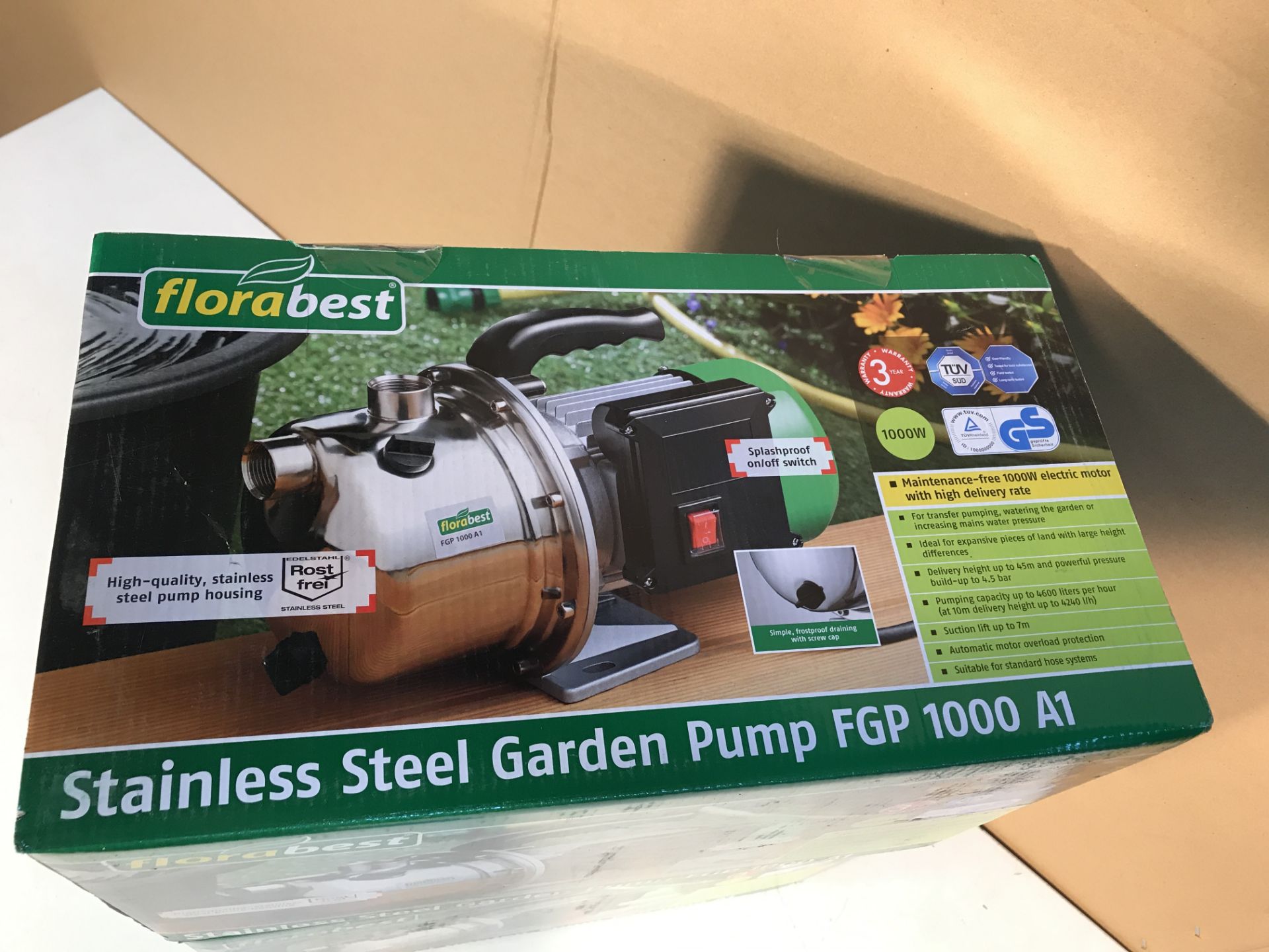 2 x Florabest Stainless Steel Garden Pump FGP 1000 A1 - Image 3 of 3