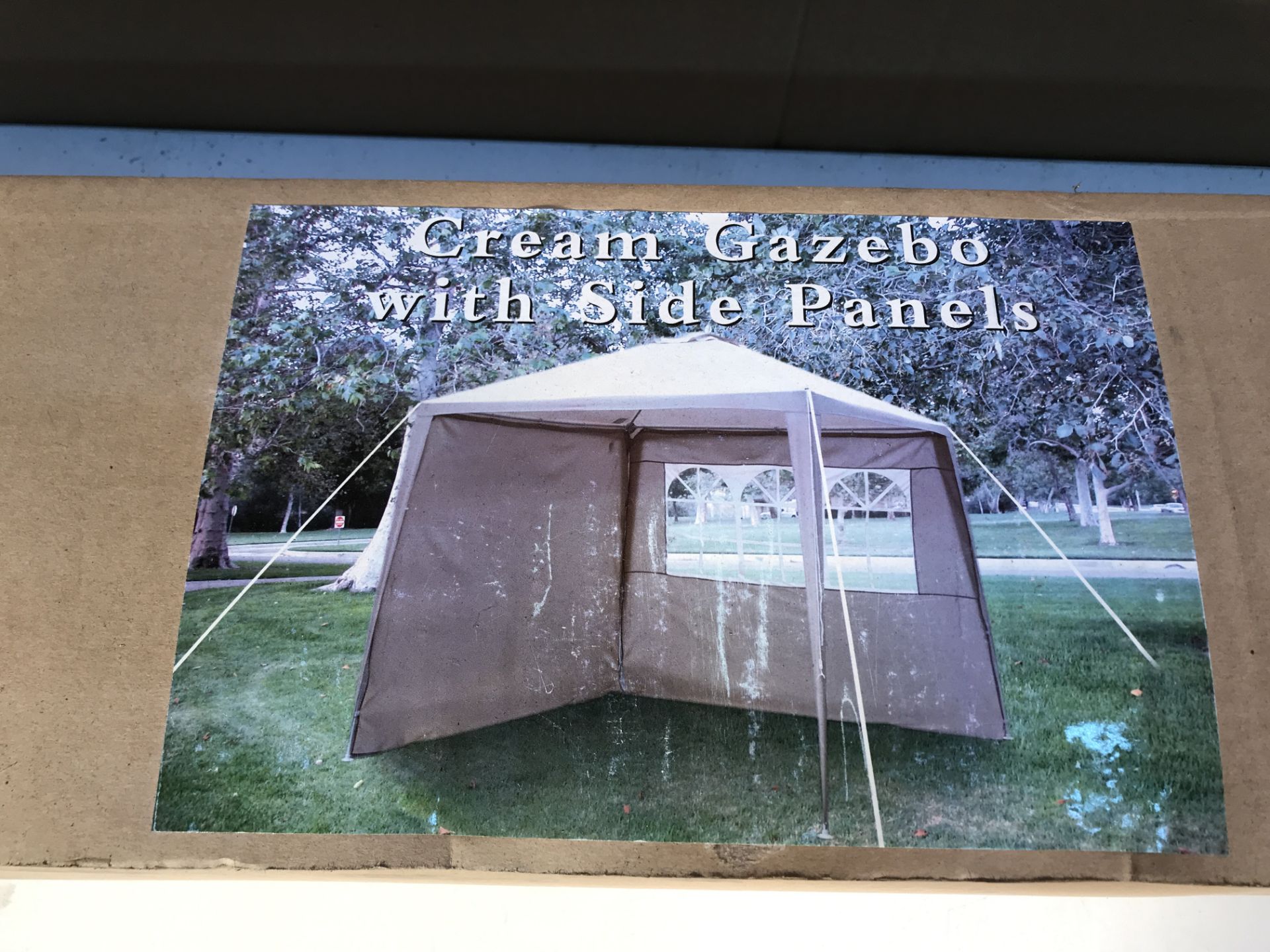 Cream Gazebo with Side Panels