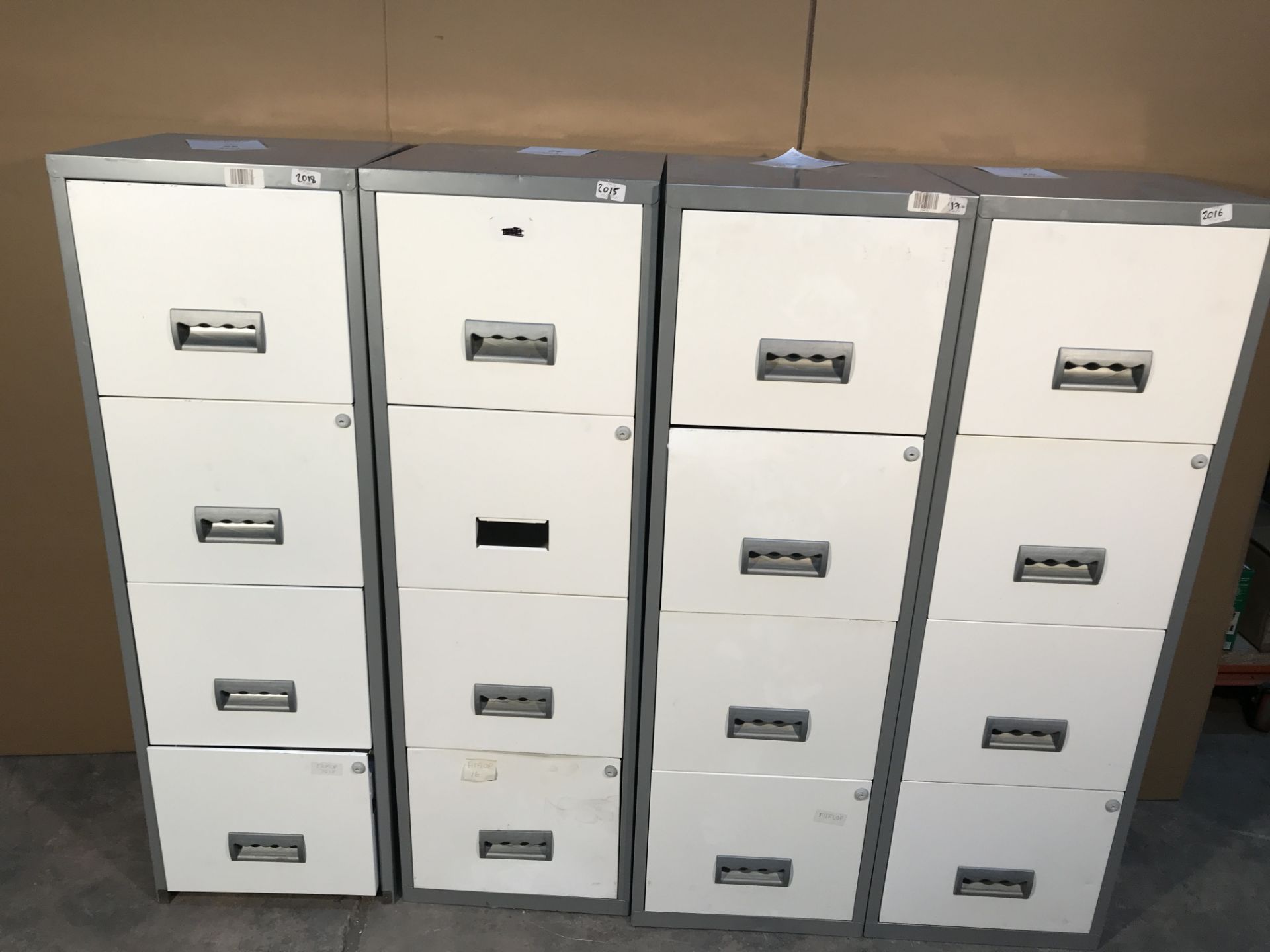 4 x Steel 4 Drawer Filing Cabinets