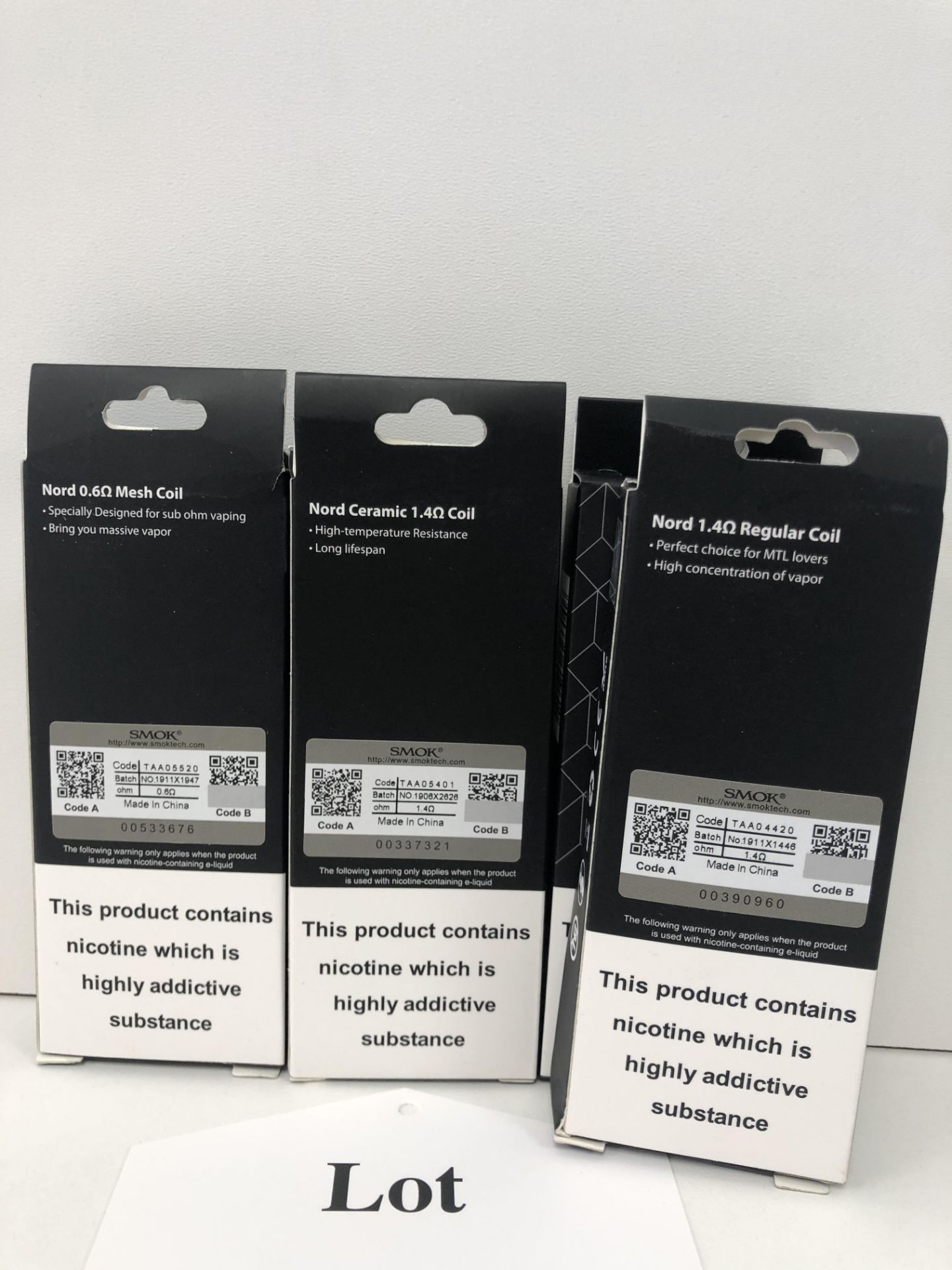 4 x Smok coil 2x nord 1.4 regular coil 1 x nord ceramic 1.4 coil 1x nord 0.6 mesh coil BNIB 5 coi - Image 3 of 3