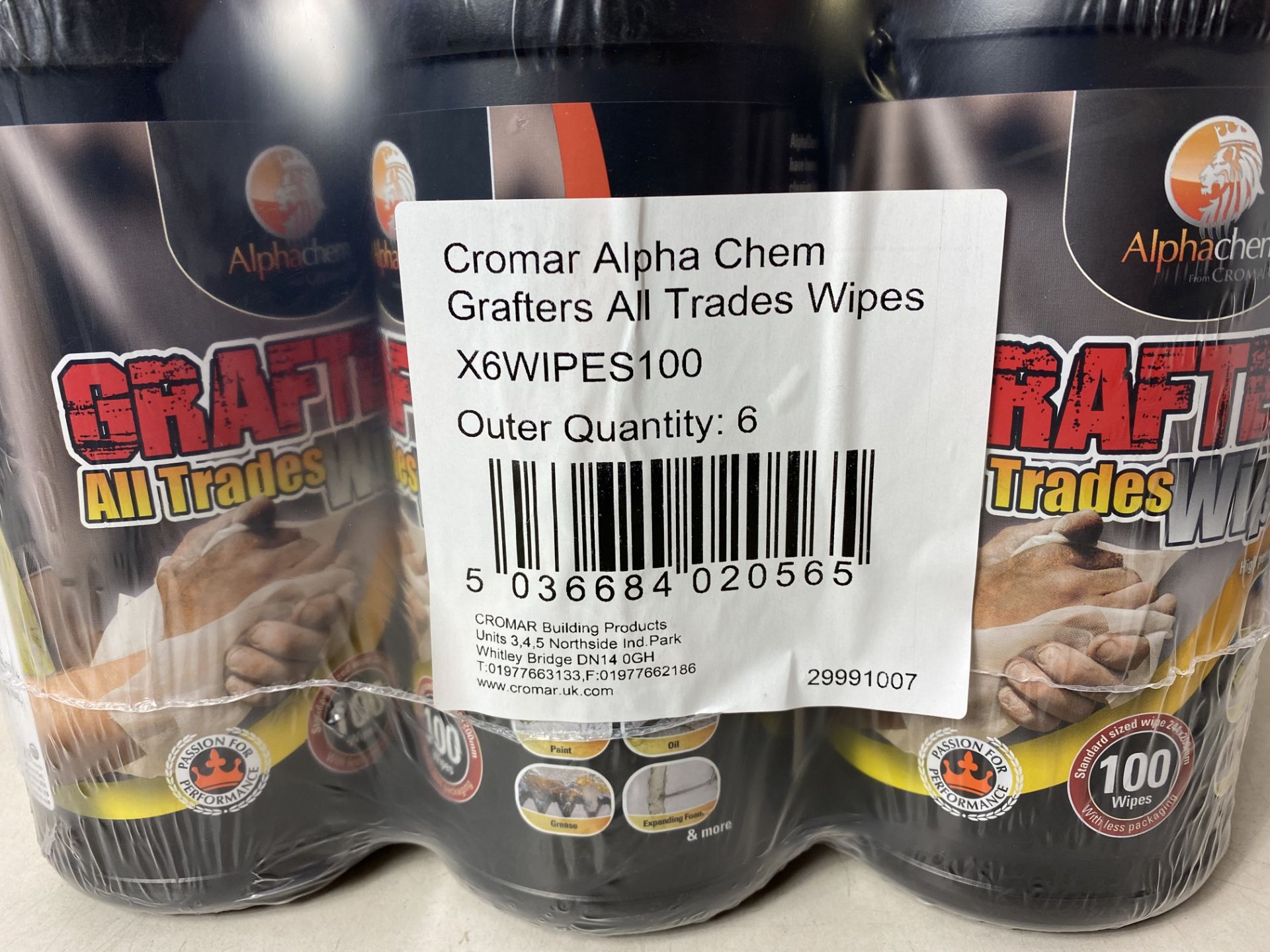 3 x Cromar Alpha Chem Grafters All Trades Wipes - MultiPacks Of 6 - 100 Wipes Per Tub - Image 2 of 2