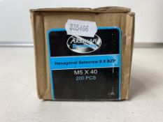 6 x Boxes Of Akeman M5 x 40 Hexagonal Setscrews 8.8 BZP ( 200 Per Box )