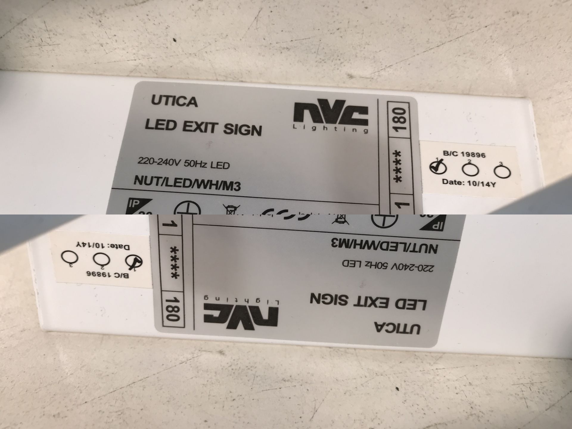 3 x Utica LED Exit Signs w/ Acrylic Signs - Image 4 of 5