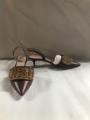 Rodo Slingback Silver Heels. EU 38 RRP £390.00