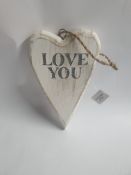 39 x 'Love You' Hanging Hearts | Red or White