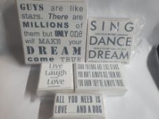 31 x Wall Blocks with Popular Sayings. See description and photographs