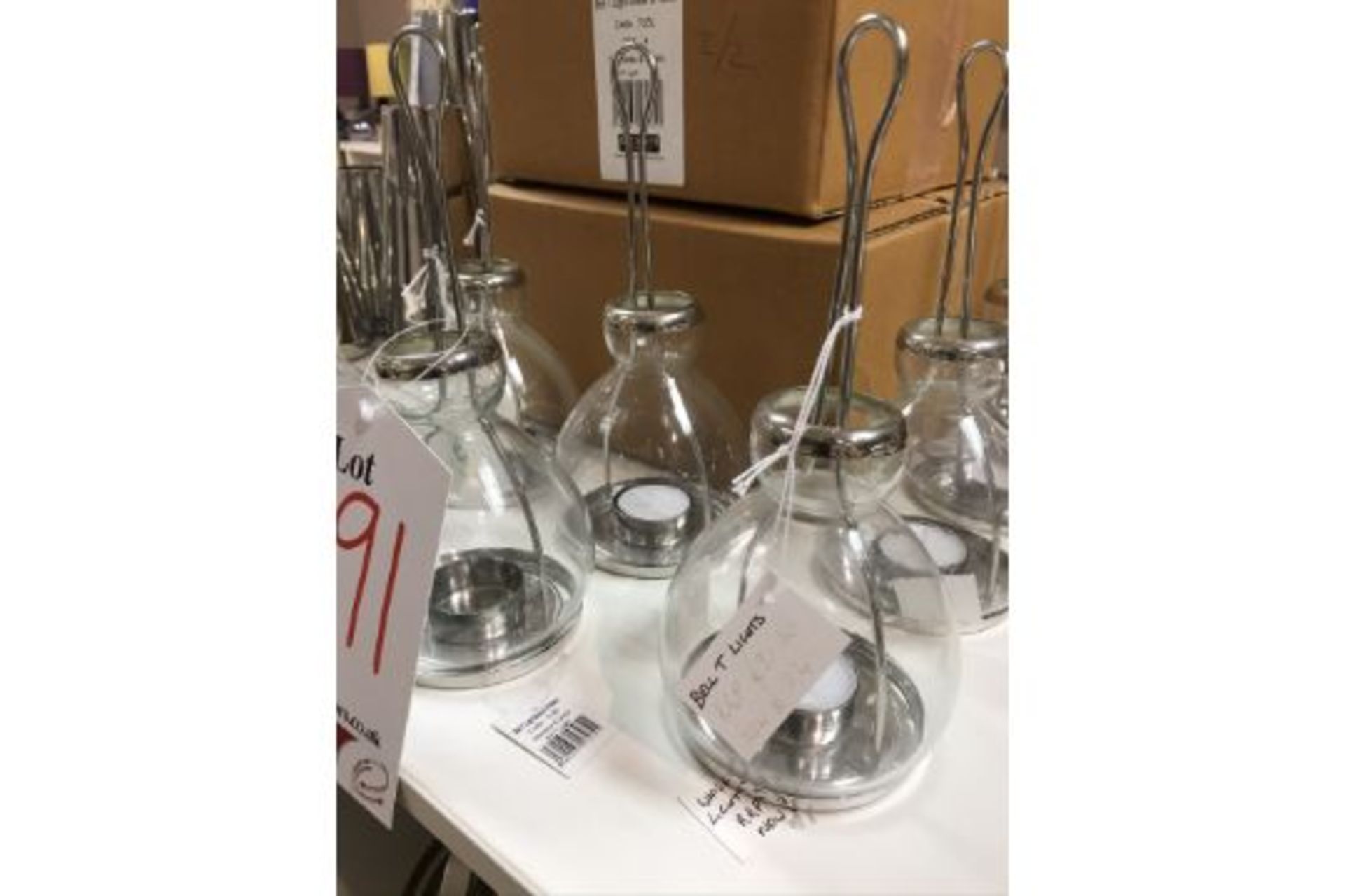 12 x Ex Display Bell T-Light Glass Candle Holders | RRP£378 - Image 3 of 7