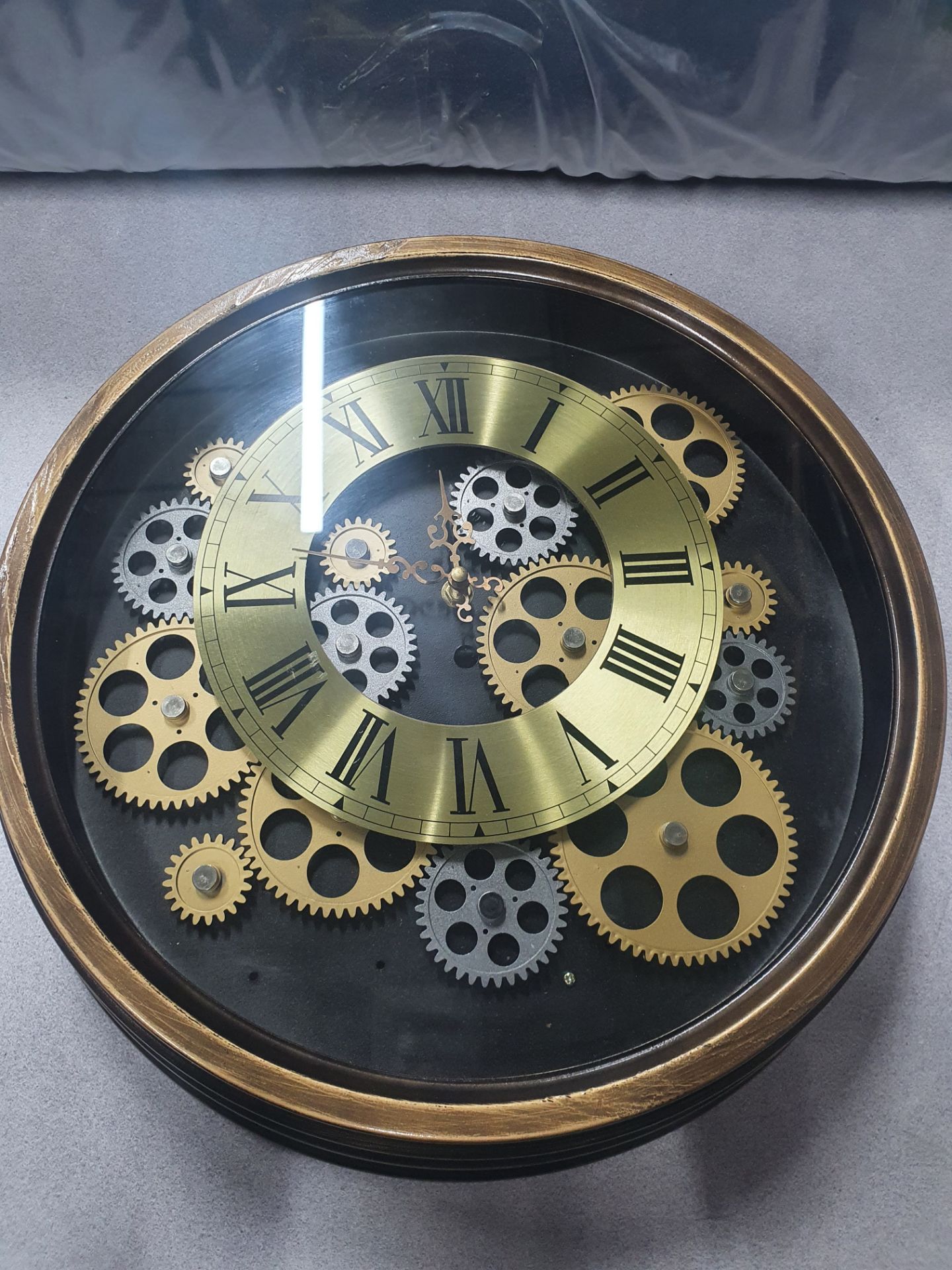 Wall Clock with Exposed Gears