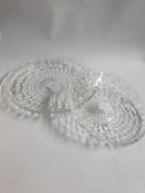 6 x Sets of 2 Clear Glass Serving Plates