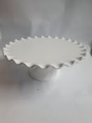 2 x White Ceramic Cake Stands