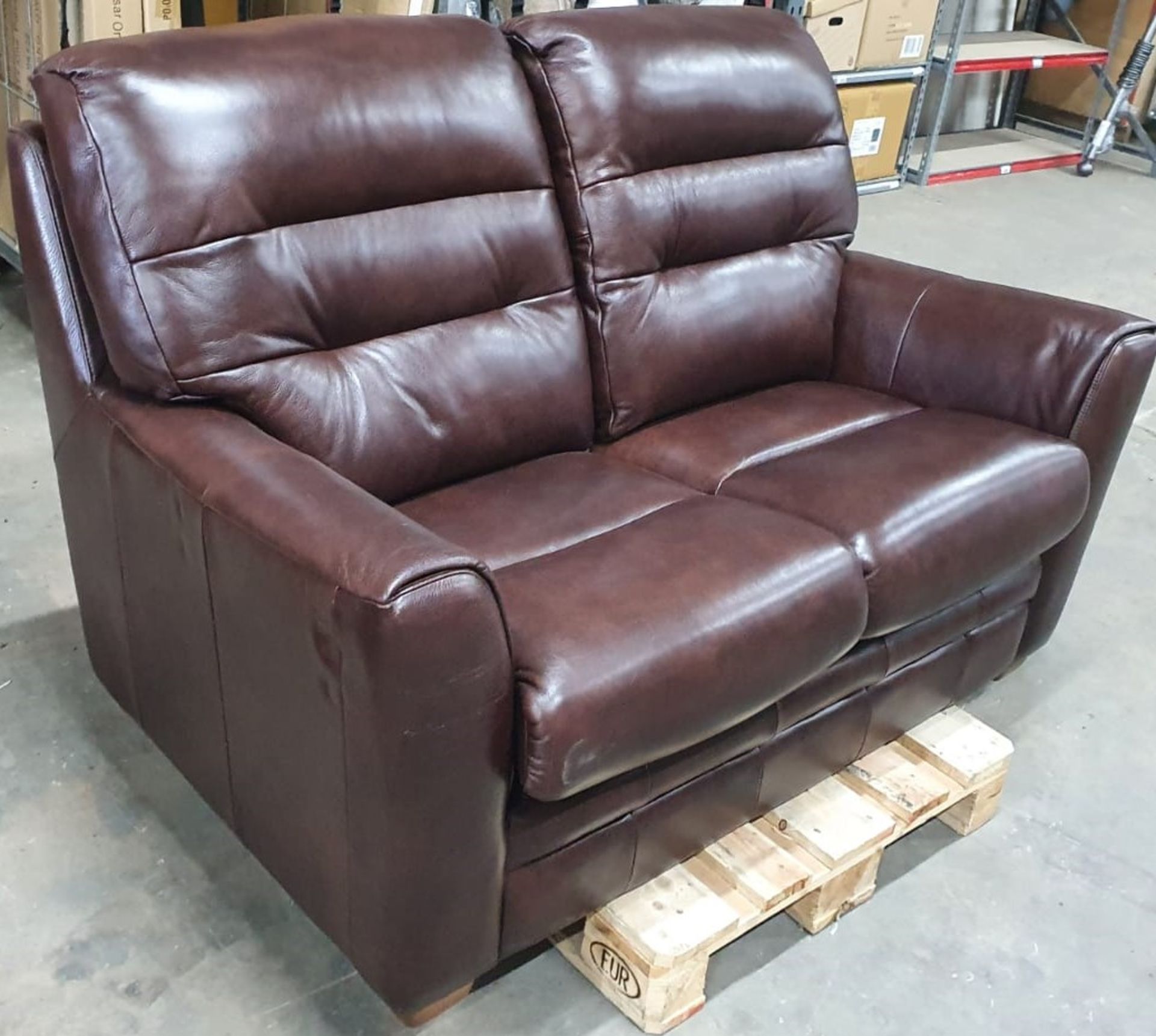 Ex Display 2 Seater Leather Sofa - Image 2 of 5