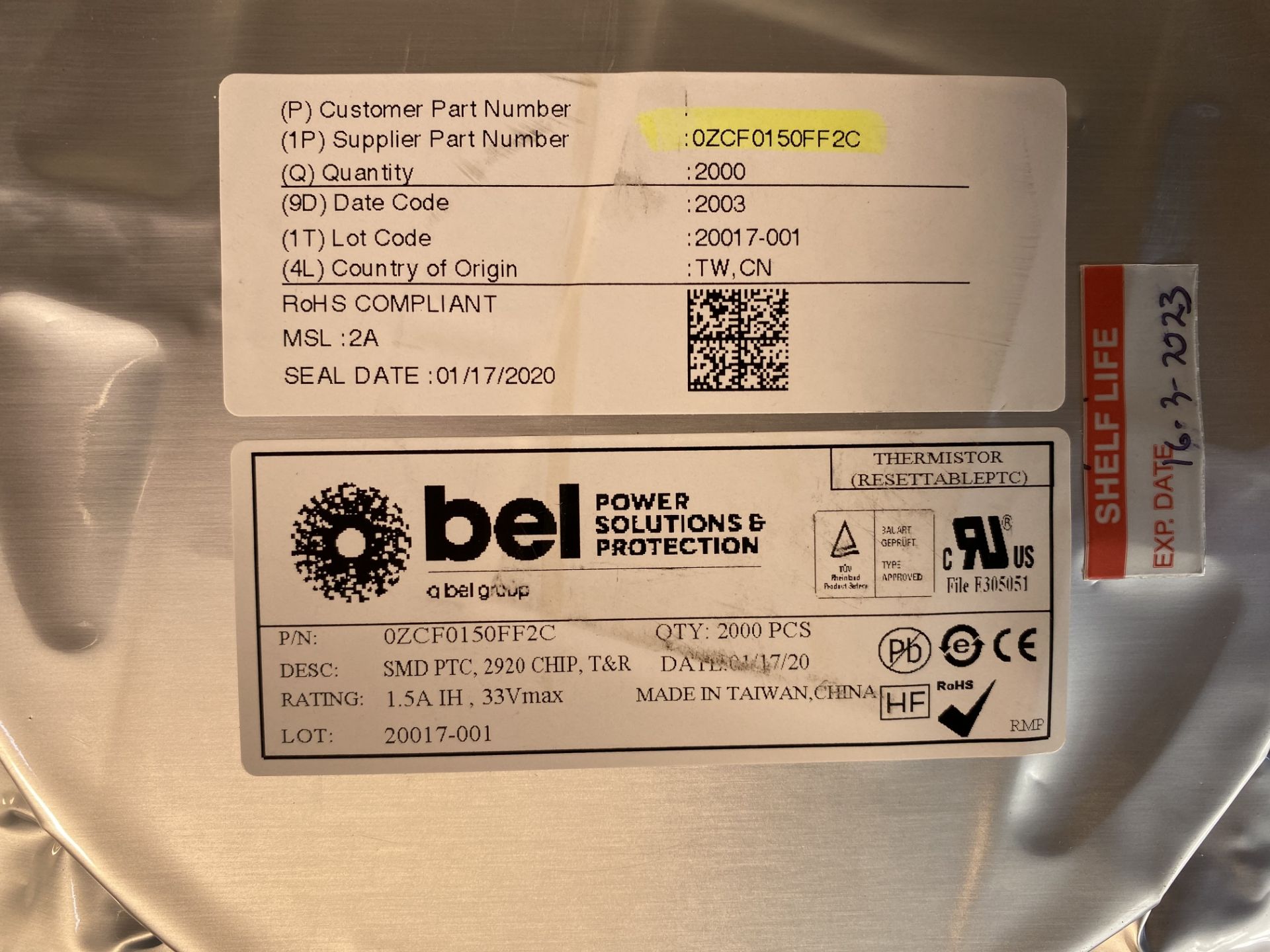 5 x 2,000 x Bel Fuse 0ZCF0150FF2C Resettable Fuses - PPTC Fuse - Image 4 of 14