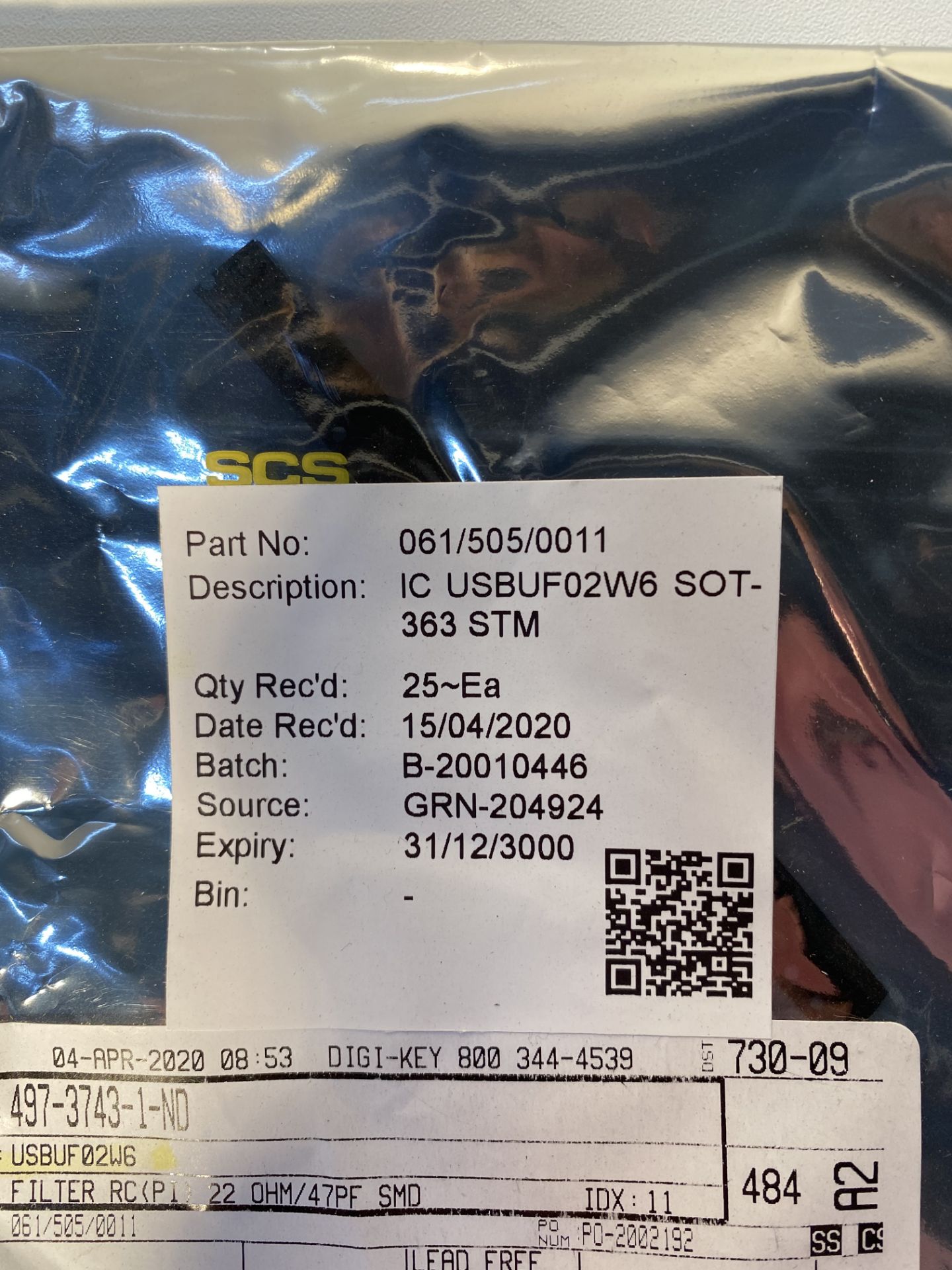 3,025 x STMicroelectronics USBUF02W6, Dual-Element EMI Filter & ESD Protector, 6-Pin SOT-323 - Image 3 of 8