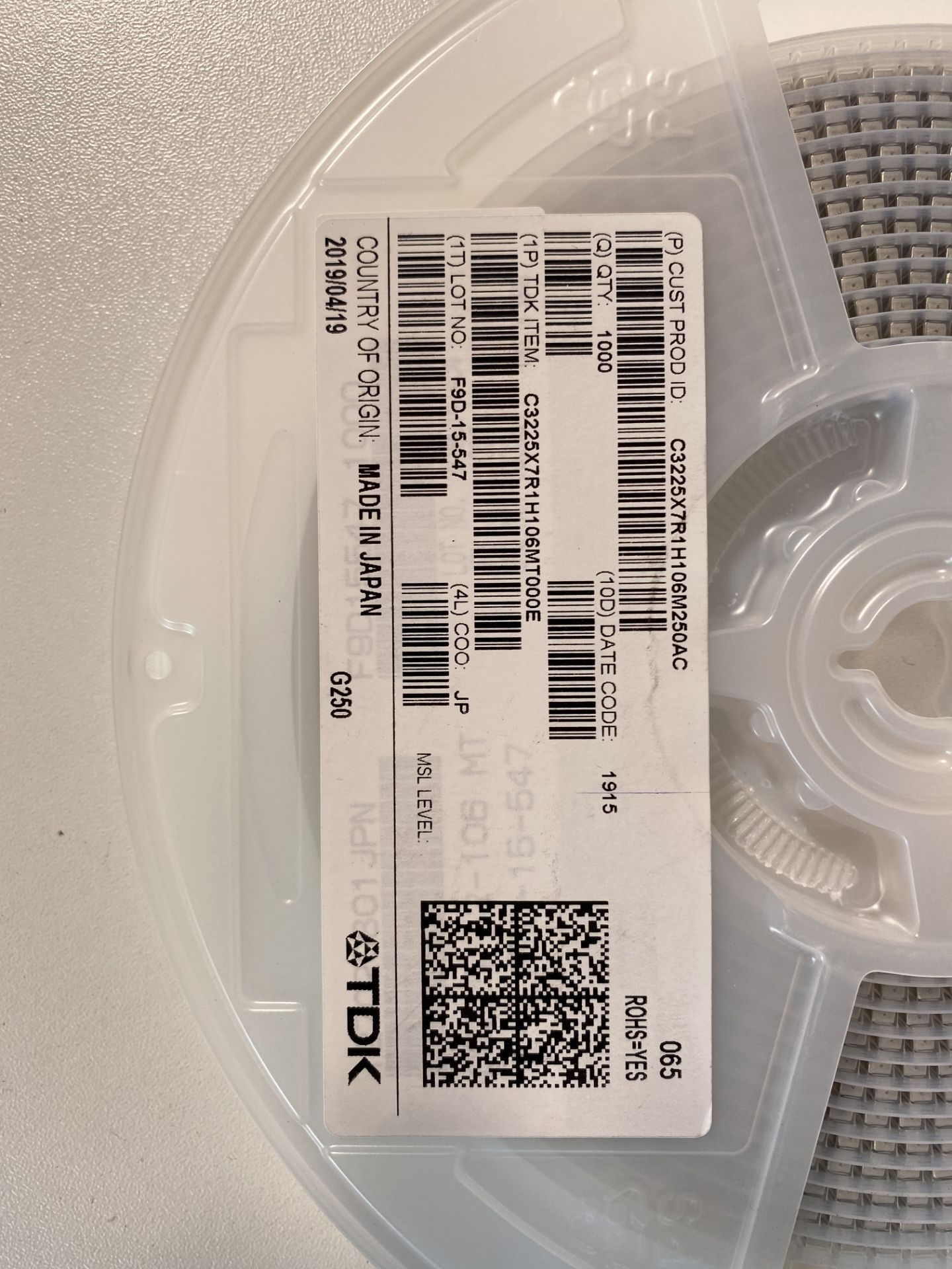 20 x 1,000 x TDK C3225X7R1H106MT000E 10uF ±20% 50V X7R 1210 Multilayer Ceramic Capacitors MLCC - SMD - Image 4 of 4