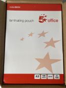 5 x 5 Star Office Laminating Pouches 150 Micron for A3 Gloss [Pack 100]