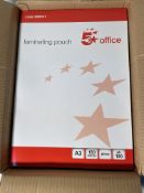 5 x 5 Star Office Laminating Pouches 150 Micron for A3 Gloss [Pack 100]