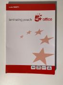 10 x 5 Star Office Laminating Pouches 150 Micron for A4 Gloss Pack of 100