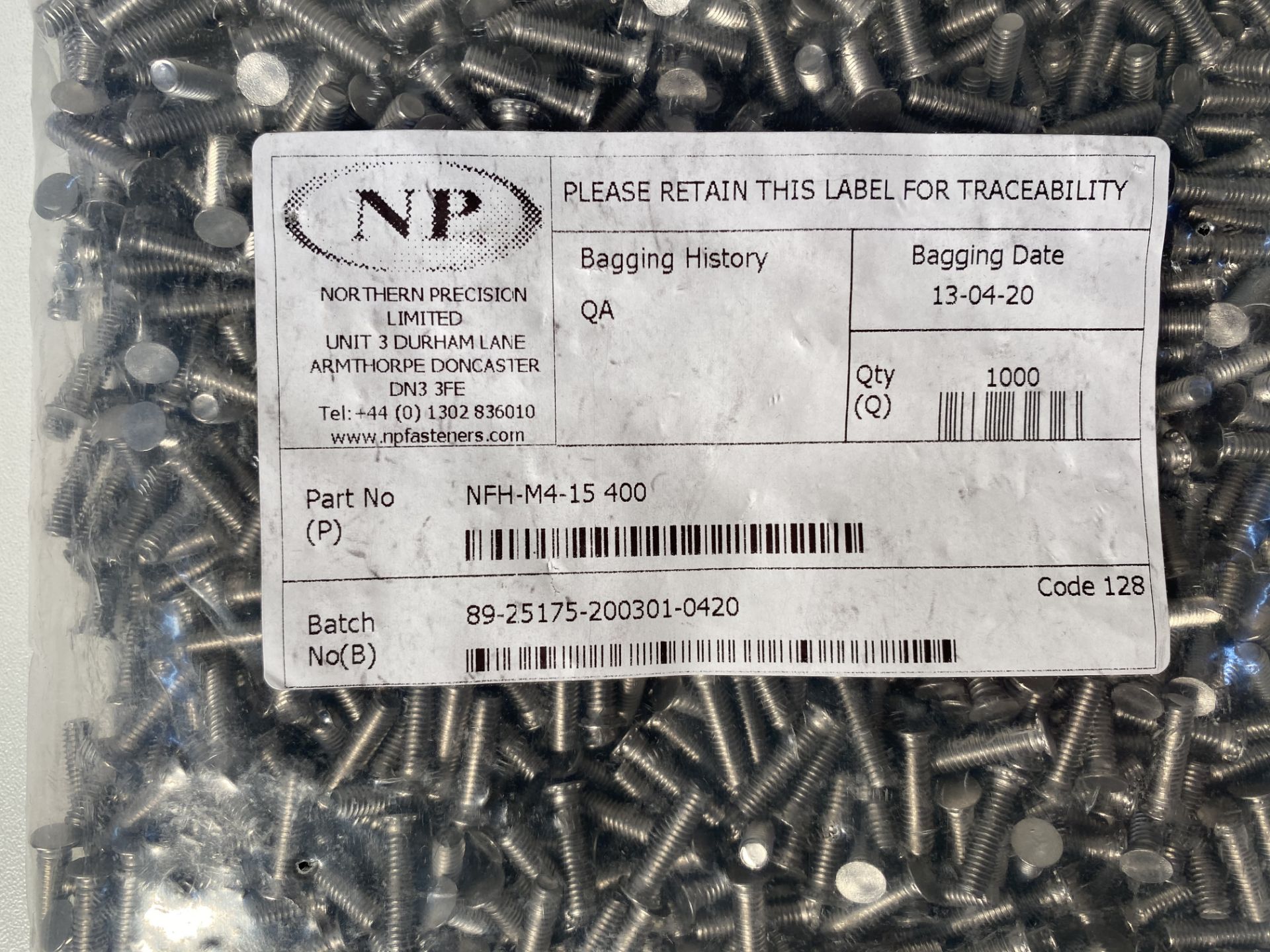 21 x 8,000 x NFH M4 15 400 Self-Clinching Flush Head Studs for Stainless Steel - Image 5 of 5