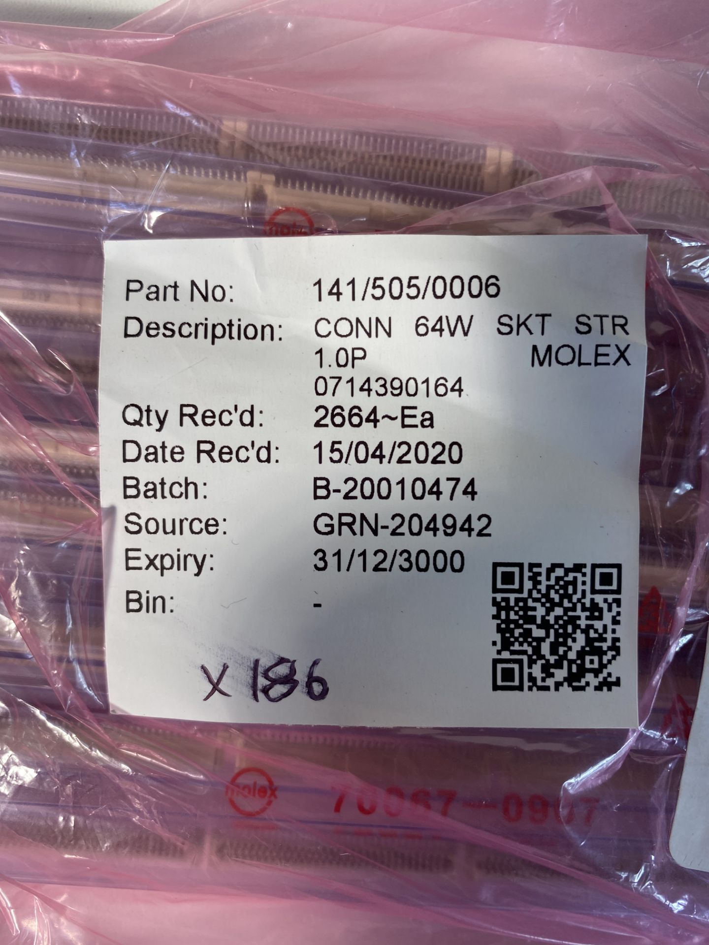 3,103 x Molex 71439-0164 CONNECTOR, STACKING, RCPT, 64POS, 2ROW - Image 17 of 21