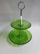 Two Tier Clear Glass Cake Stand