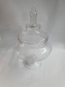 Large Clear Glass Squat Jar