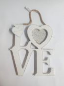 10 x Wooden Hanging 'Love' w/Photo Frame
