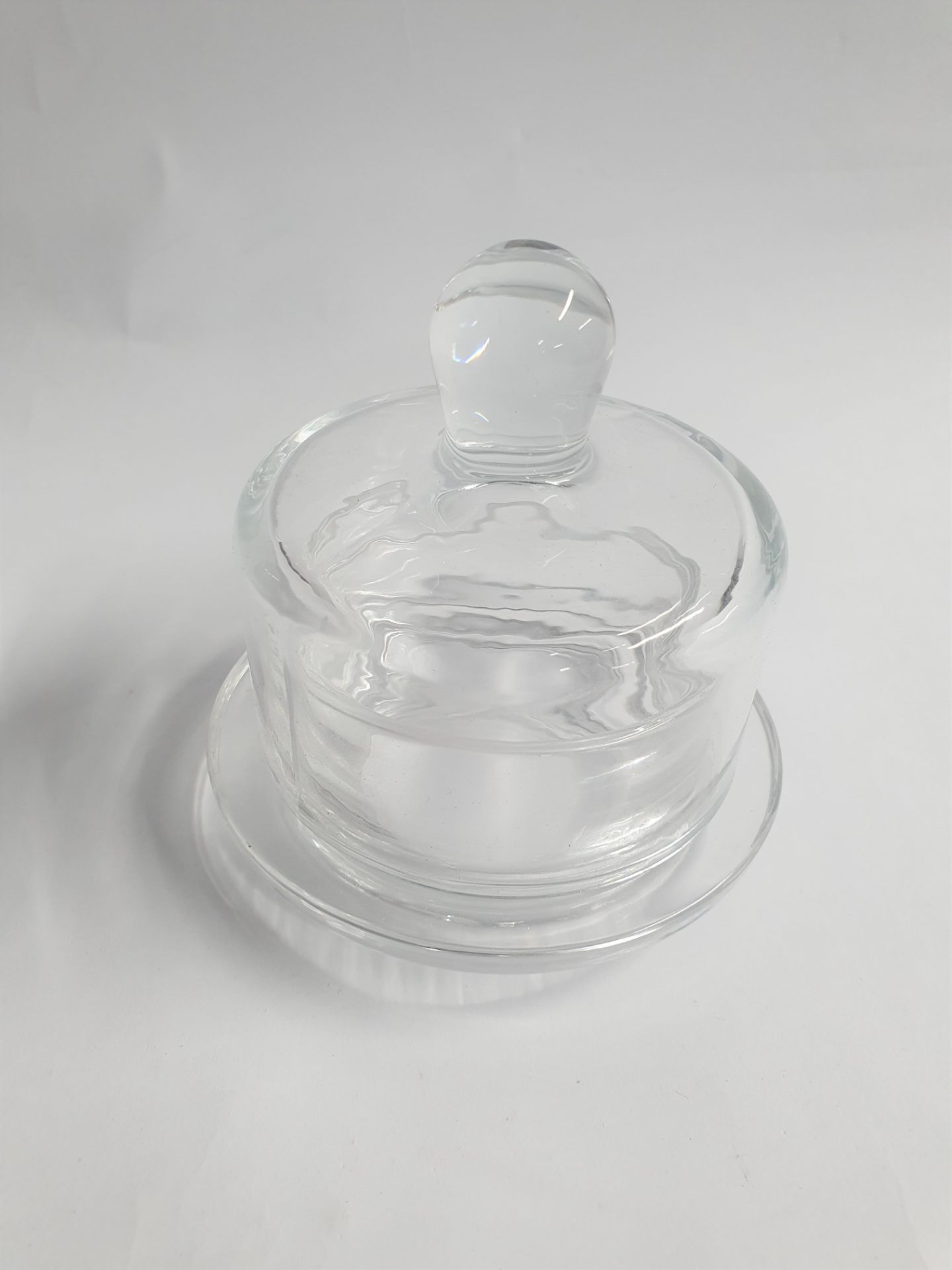 6 x Clear Glass Butter Dish