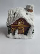 3 x Christmas Cottage Tealight Holders