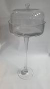 Tall Clear Glass Cake Stand with Dome Lid