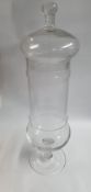 Tall Clear Glass Bonbon Jar with Lid