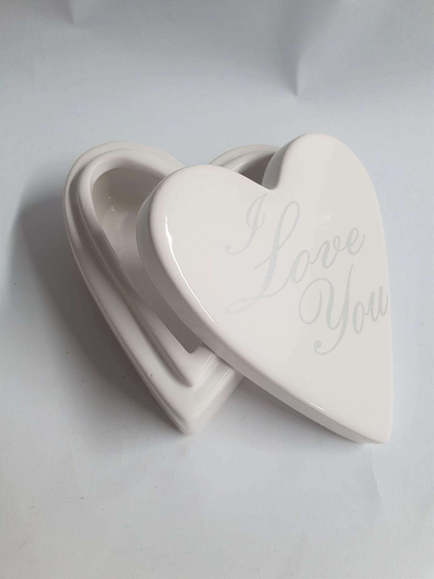 4 x Sets of Ceramic Trinket Boxes | Heart Shaped - Image 3 of 5