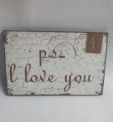 4 x 'PS I Love You' Plaques