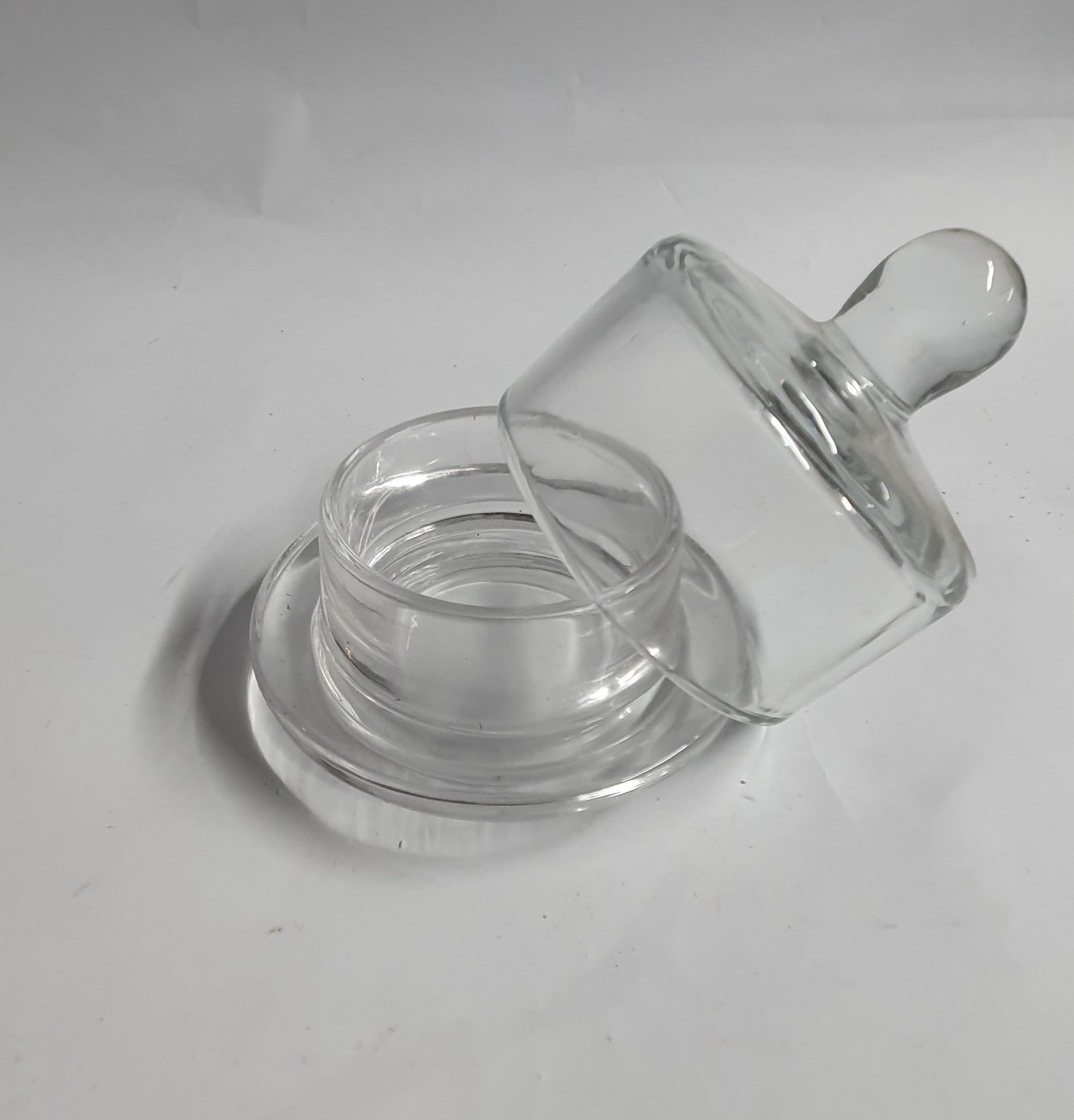 6 x Clear Glass Butter Dish - Image 2 of 2